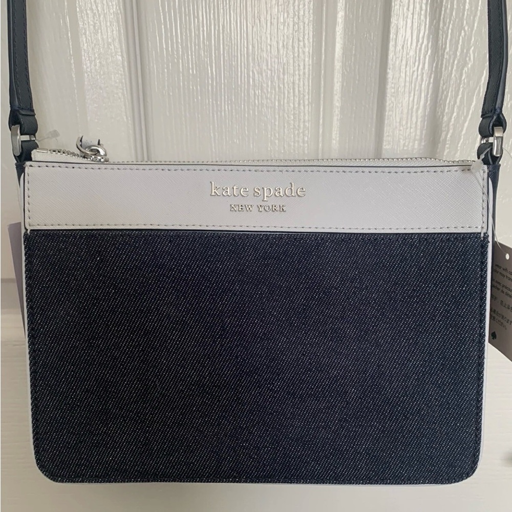 Kate Spade Medium Top Zip Crossbody - Cameron Denim Colorblock